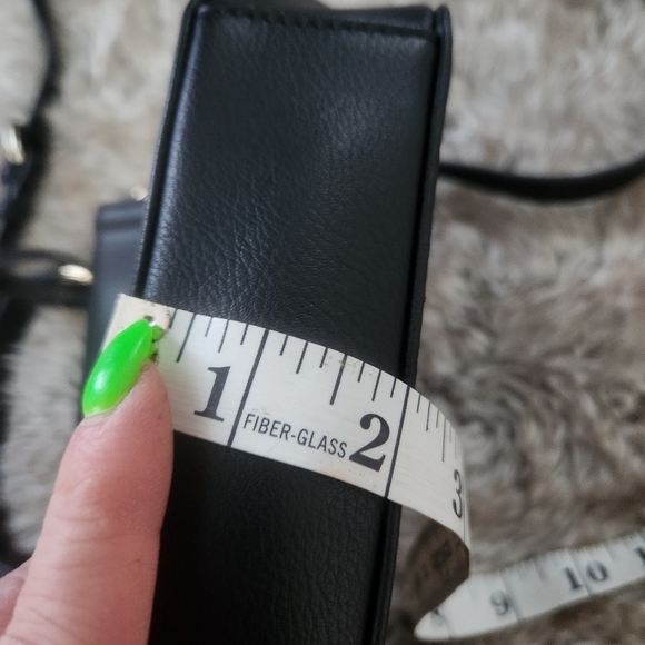 Christian Lacroix Lucie Crossbody Camera Bag Black Faux Leather Gold Lock Detail - Picture 14 of 16